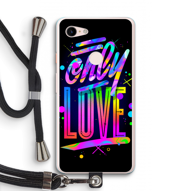 Only Love: Pixel 3 XL Transparant Hoesje met koord