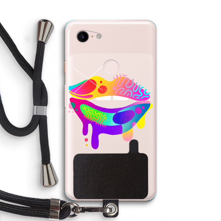 Lip Palette: Pixel 3 XL Transparant Hoesje met koord