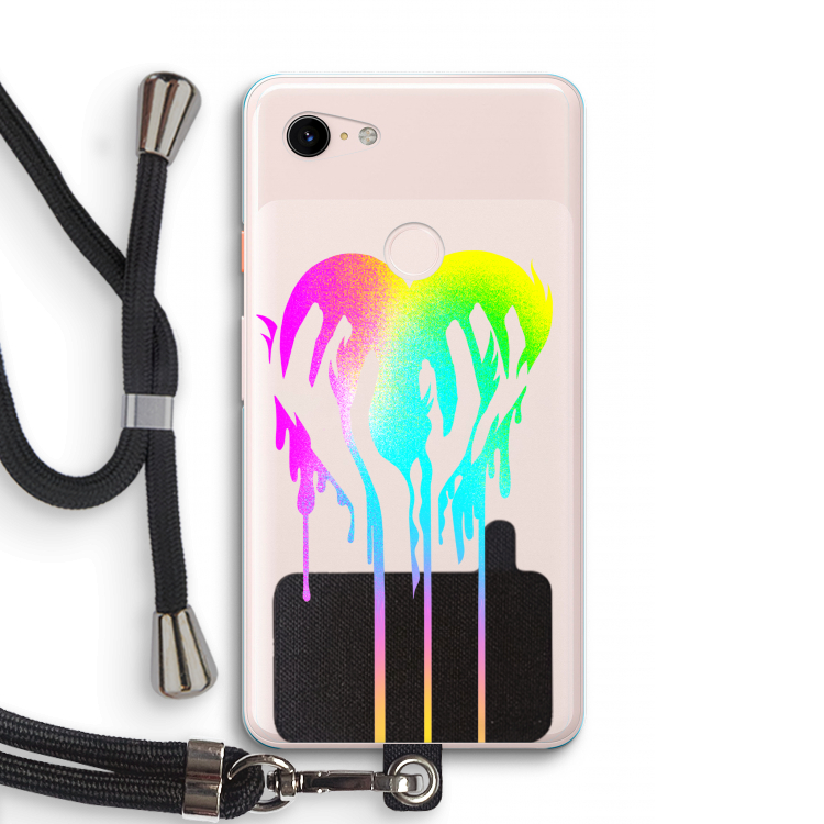 Hold My Heart: Pixel 3 XL Transparant Hoesje met koord