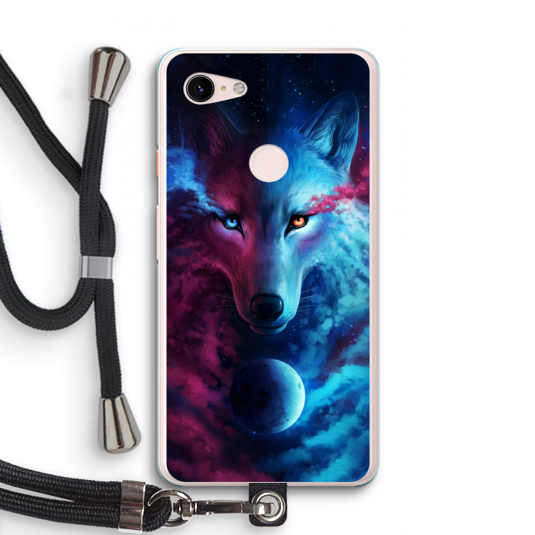 Where Light And Dark Meet: Pixel 3 XL Transparant Hoesje met koord