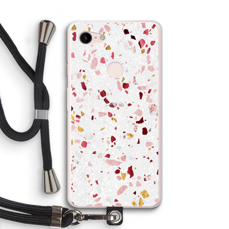Terrazzo N°9: Pixel 3 XL Transparant Hoesje met koord