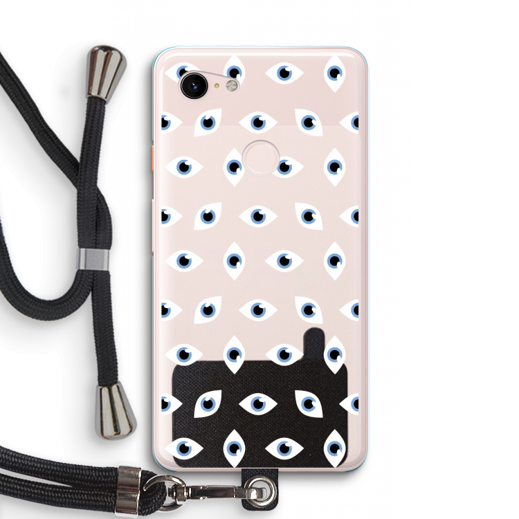 Eyes pattern: Pixel 3 XL Transparant Hoesje met koord