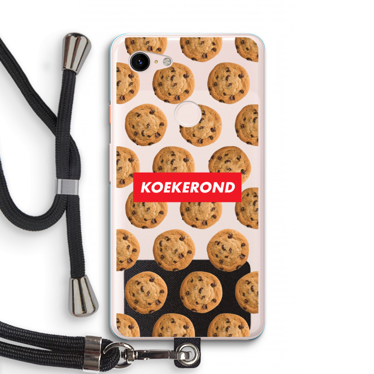 Koekerond: Pixel 3 XL Transparant Hoesje met koord