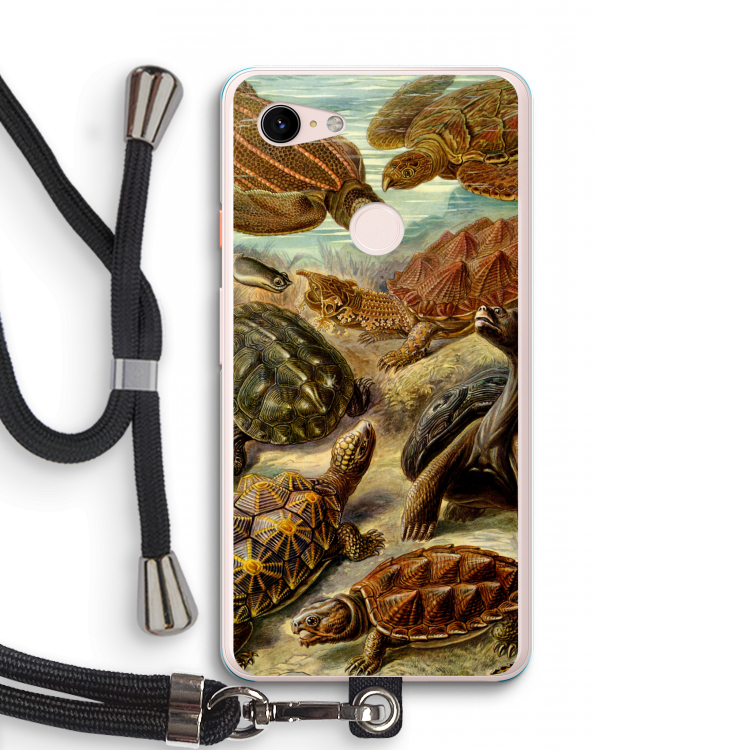 Haeckel Chelonia: Pixel 3 XL Transparant Hoesje met koord
