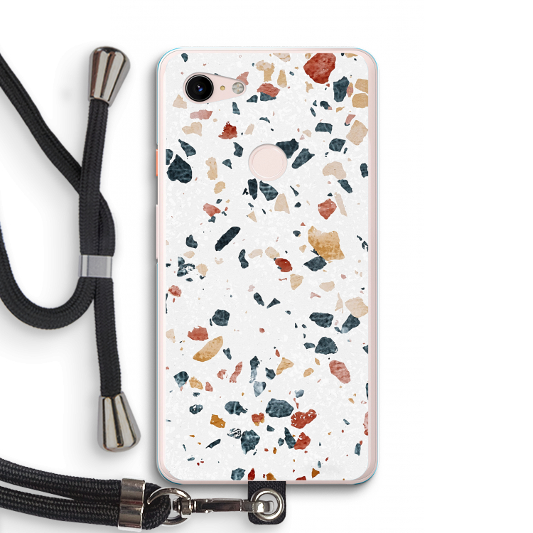 Terrazzo N°4: Pixel 3 XL Transparant Hoesje met koord