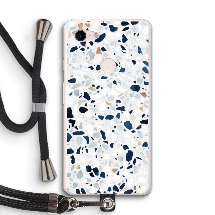 Terrazzo N°1: Pixel 3 XL Transparant Hoesje met koord