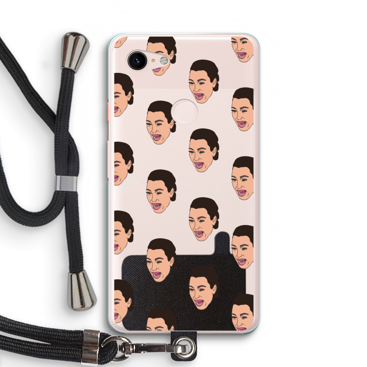 Ugly Cry Call: Pixel 3 XL Transparant Hoesje met koord