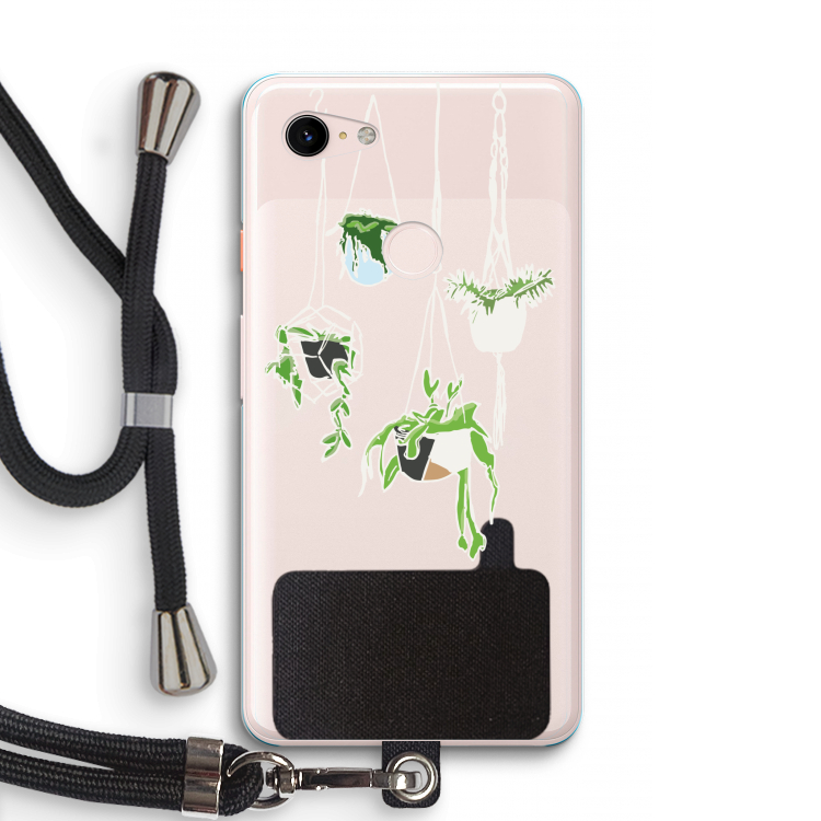 Hang In There: Pixel 3 XL Transparant Hoesje met koord