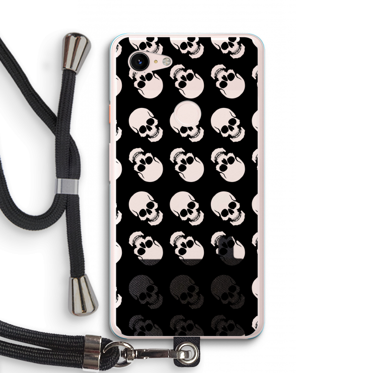 Musketon Skulls: Pixel 3 XL Transparant Hoesje met koord