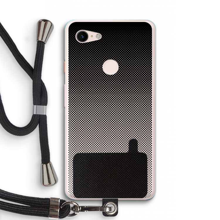Musketon Halftone: Pixel 3 XL Transparant Hoesje met koord