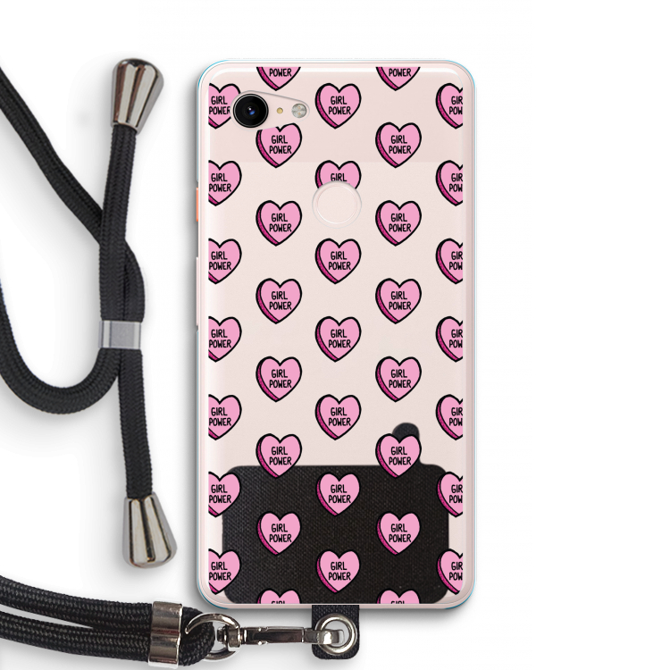 GIRL POWER: Pixel 3 XL Transparant Hoesje met koord