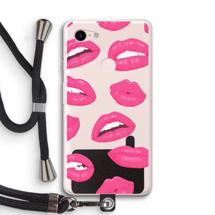 Bite my lip: Pixel 3 XL Transparant Hoesje met koord