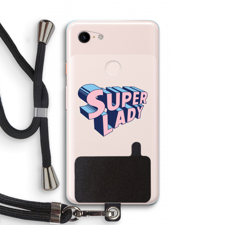 Superlady: Pixel 3 XL Transparant Hoesje met koord