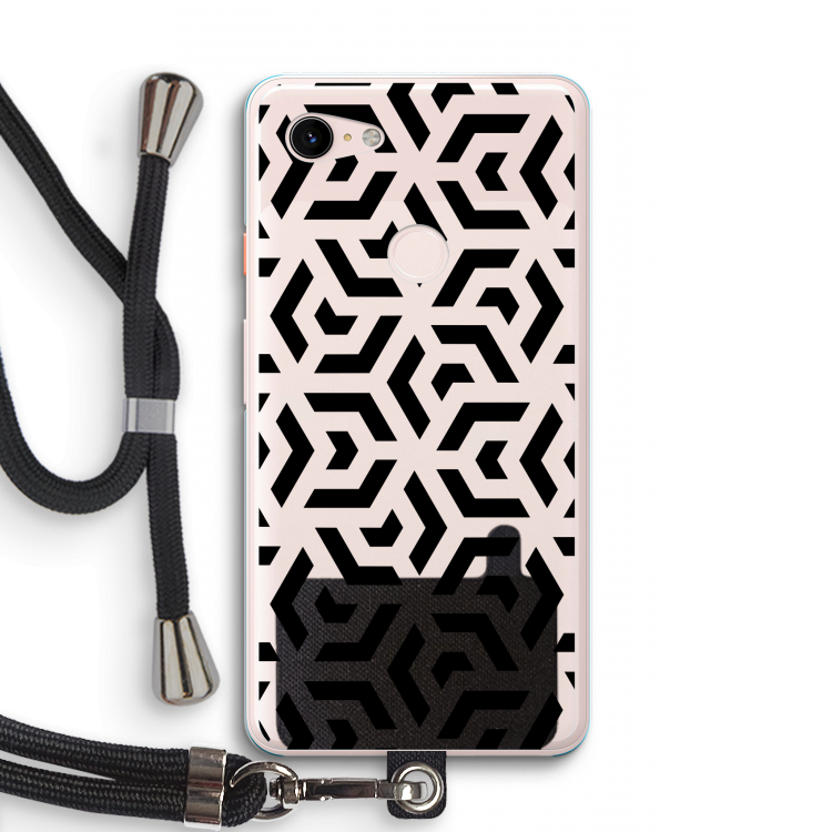 Crazy pattern: Pixel 3 XL Transparant Hoesje met koord