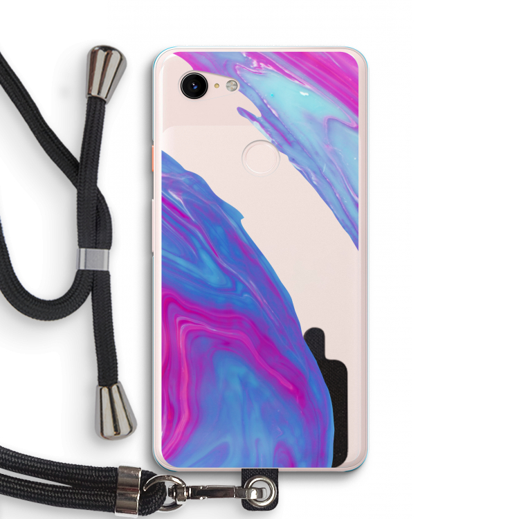 Zweverige regenboog: Pixel 3 XL Transparant Hoesje met koord