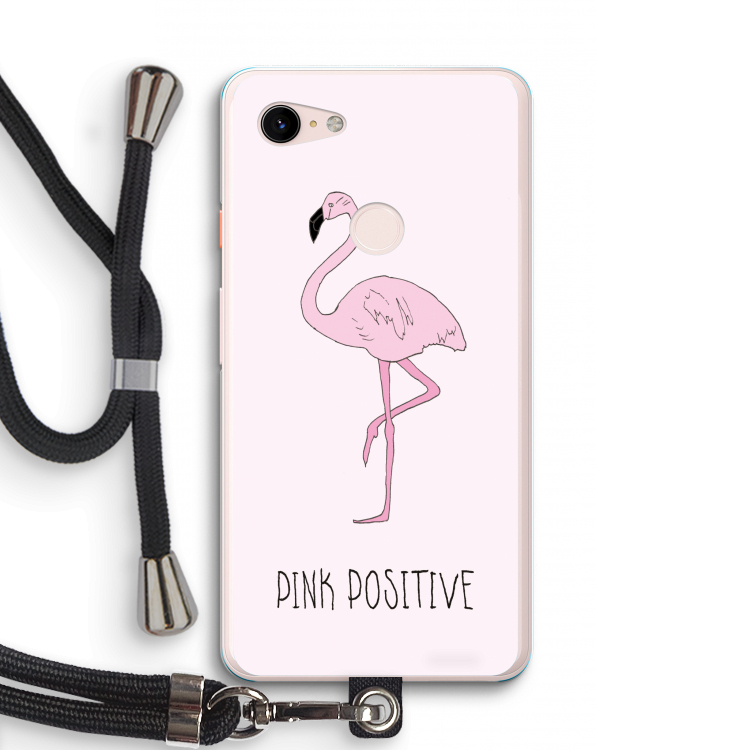 Pink positive: Pixel 3 XL Transparant Hoesje met koord