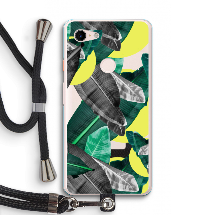 Fantasie jungle: Pixel 3 XL Transparant Hoesje met koord