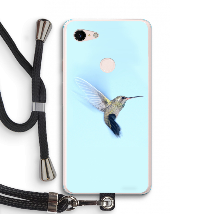 Kolibri: Pixel 3 XL Transparant Hoesje met koord