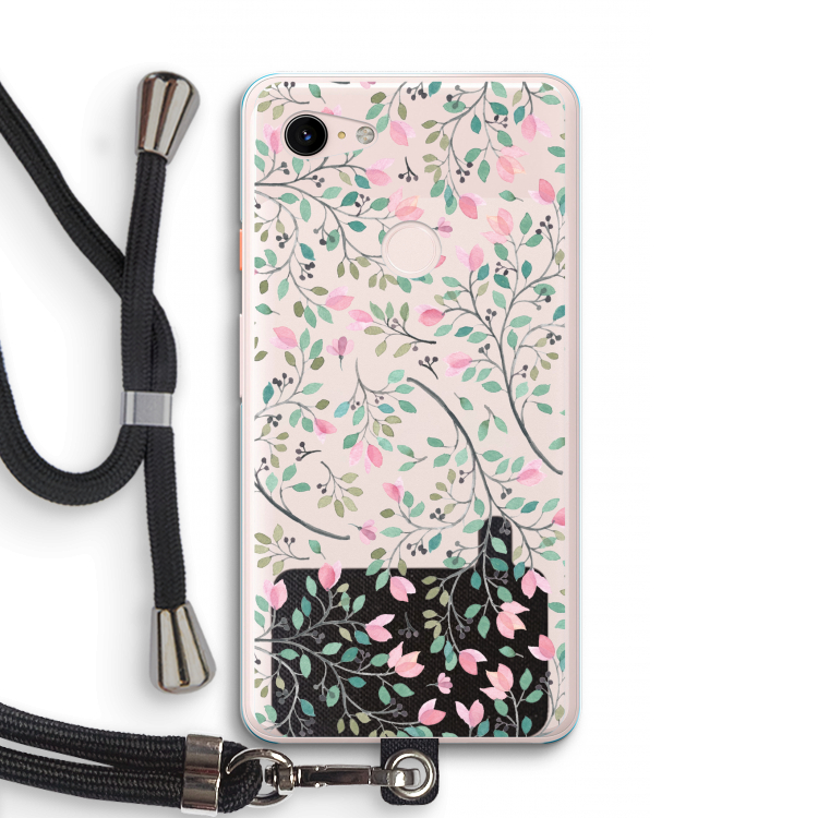 Sierlijke bloemen: Pixel 3 XL Transparant Hoesje met koord