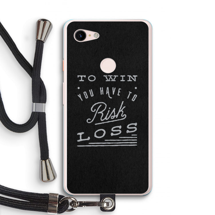 Risk loss: Pixel 3 XL Transparant Hoesje met koord