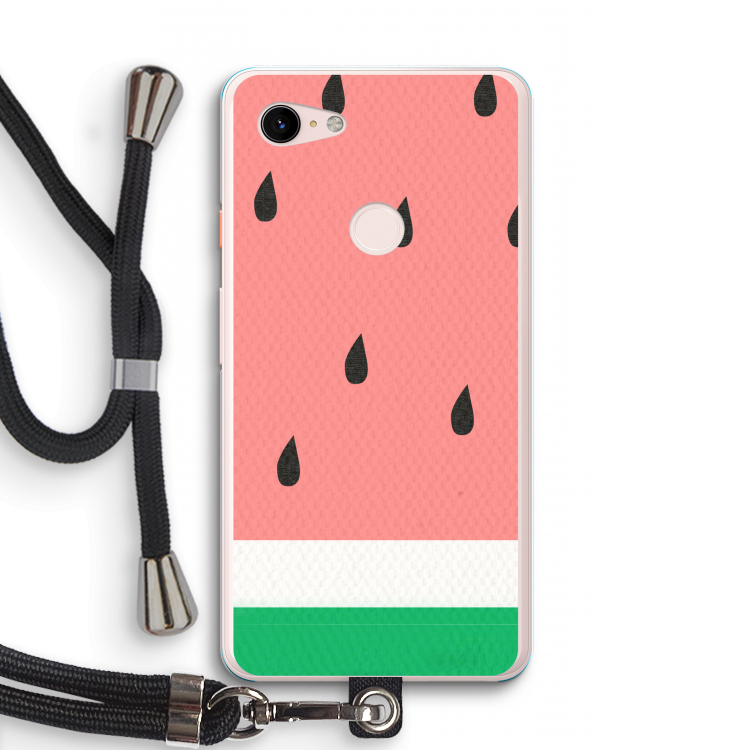 Watermeloen: Pixel 3 XL Transparant Hoesje met koord