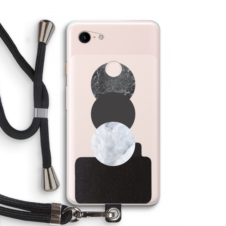 Marmeren cirkels: Pixel 3 XL Transparant Hoesje met koord