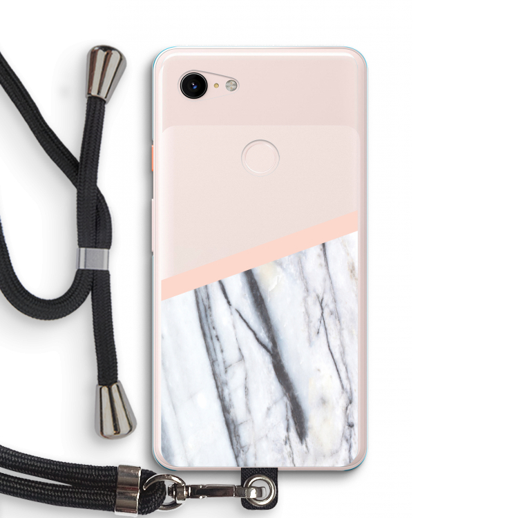 A touch of peach: Pixel 3 XL Transparant Hoesje met koord
