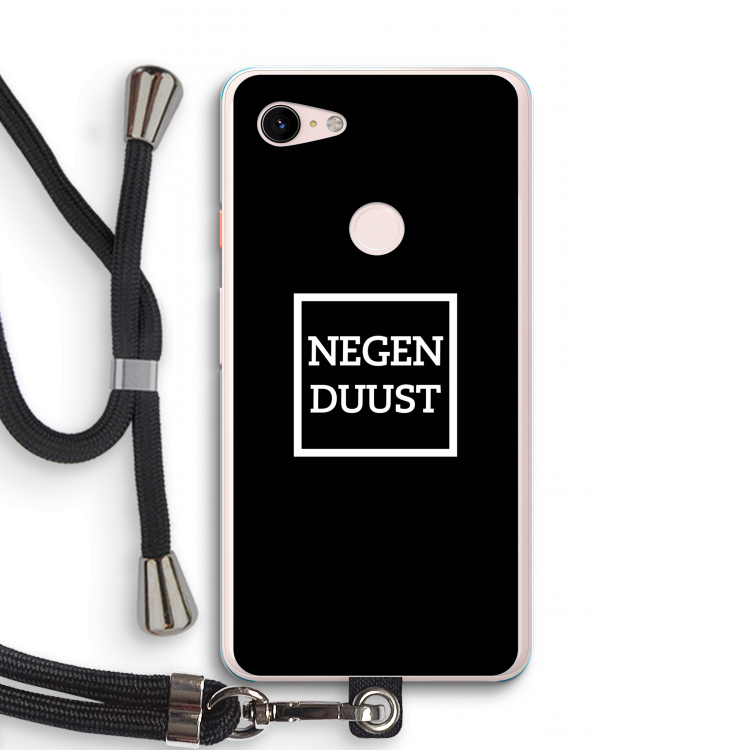 Negenduust black: Pixel 3 XL Transparant Hoesje met koord