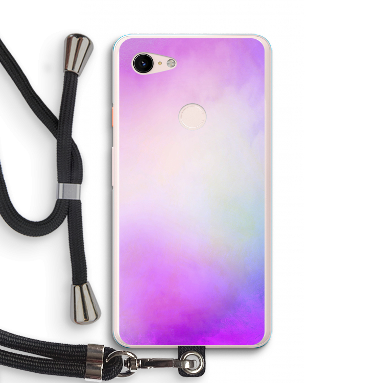 Clouds pastel: Pixel 3 XL Transparant Hoesje met koord