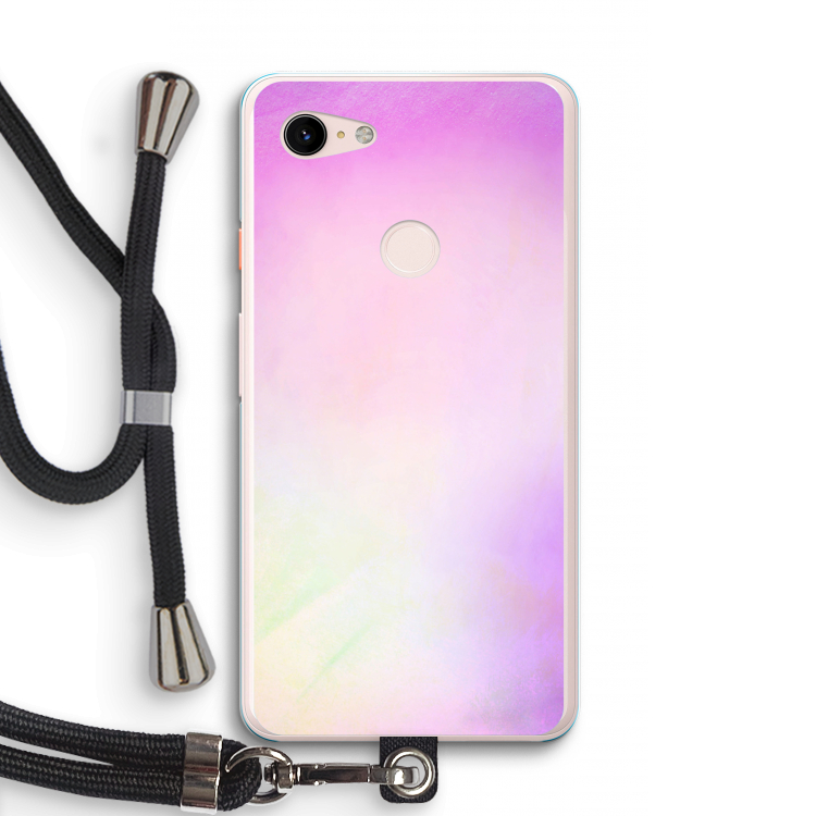 Flow mist pastel: Pixel 3 XL Transparant Hoesje met koord