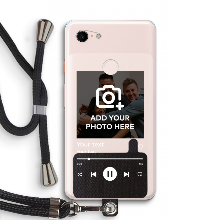 Music Player: Pixel 3 XL Transparant Hoesje met koord