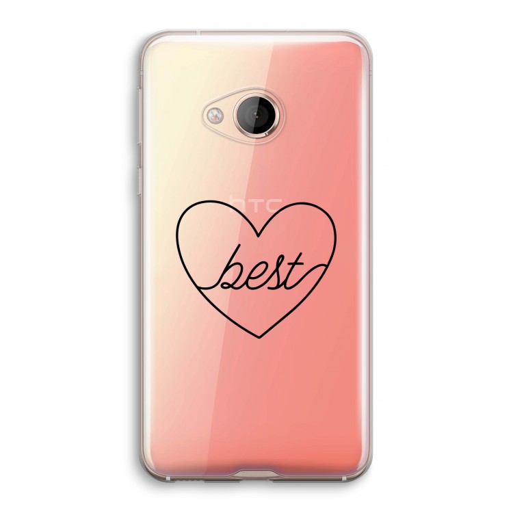 Best heart black: HTC U Play Transparant Hoesje
