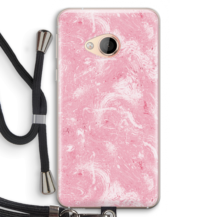 Abstract Painting Pink: HTC U Play Transparant Hoesje met koord