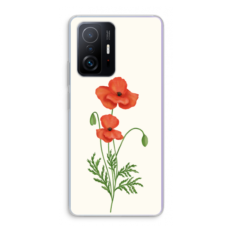 Red poppy: Xiaomi 11T Transparant Hoesje