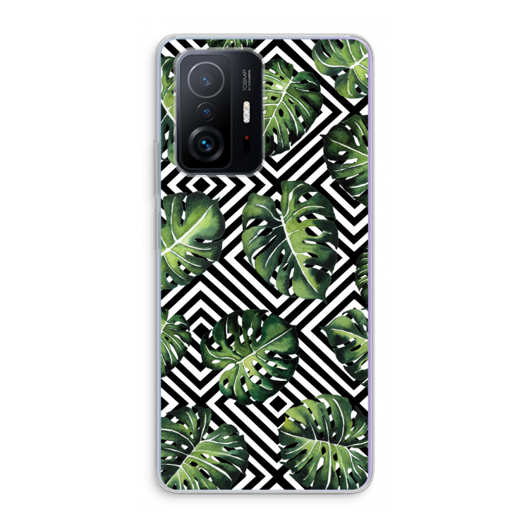 Geometrische jungle: Xiaomi 11T Transparant Hoesje