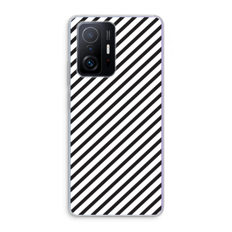 Strepen zwart-wit: Xiaomi 11T Transparant Hoesje