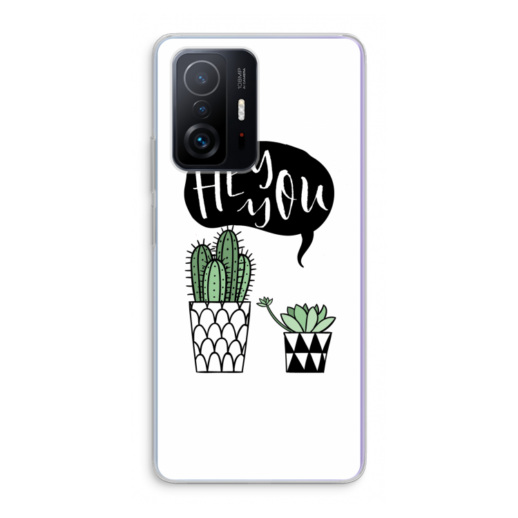 Hey you cactus: Xiaomi 11T Transparant Hoesje
