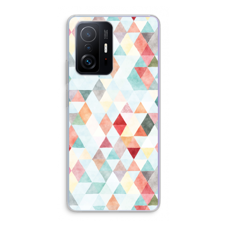 Gekleurde driehoekjes pastel: Xiaomi 11T Transparant Hoesje
