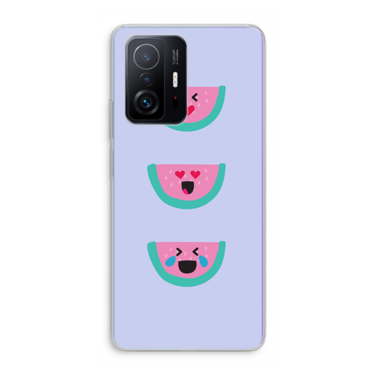 Smiley watermeloen: Xiaomi 11T Transparant Hoesje