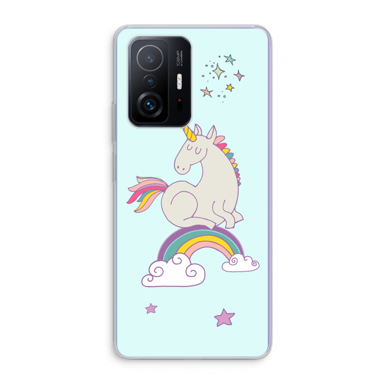 Regenboog eenhoorn: Xiaomi 11T Transparant Hoesje