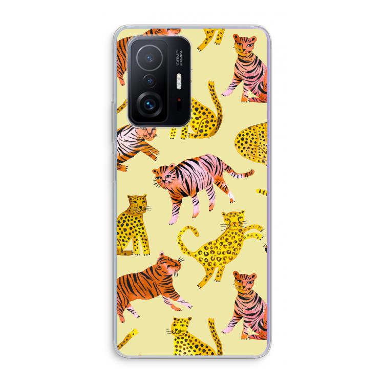 Cute Tigers and Leopards: Xiaomi 11T Transparant Hoesje