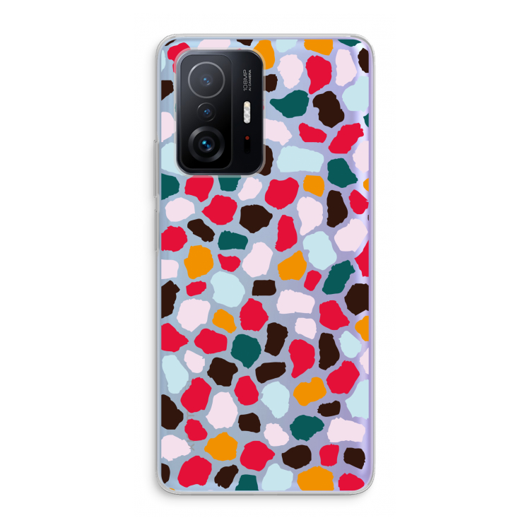 Colored Giraffe: Xiaomi 11T Transparant Hoesje