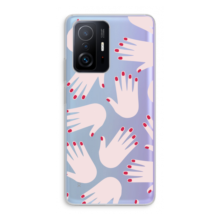 Hands pink: Xiaomi 11T Transparant Hoesje