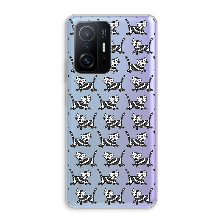 Zwarte poes: Xiaomi 11T Transparant Hoesje