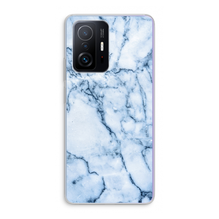 Blauw marmer: Xiaomi 11T Transparant Hoesje