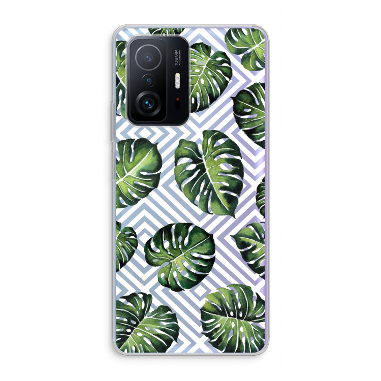 Geometrische jungle: Xiaomi 11T Transparant Hoesje