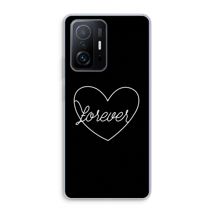 Forever heart black: Xiaomi 11T Pro Transparant Hoesje