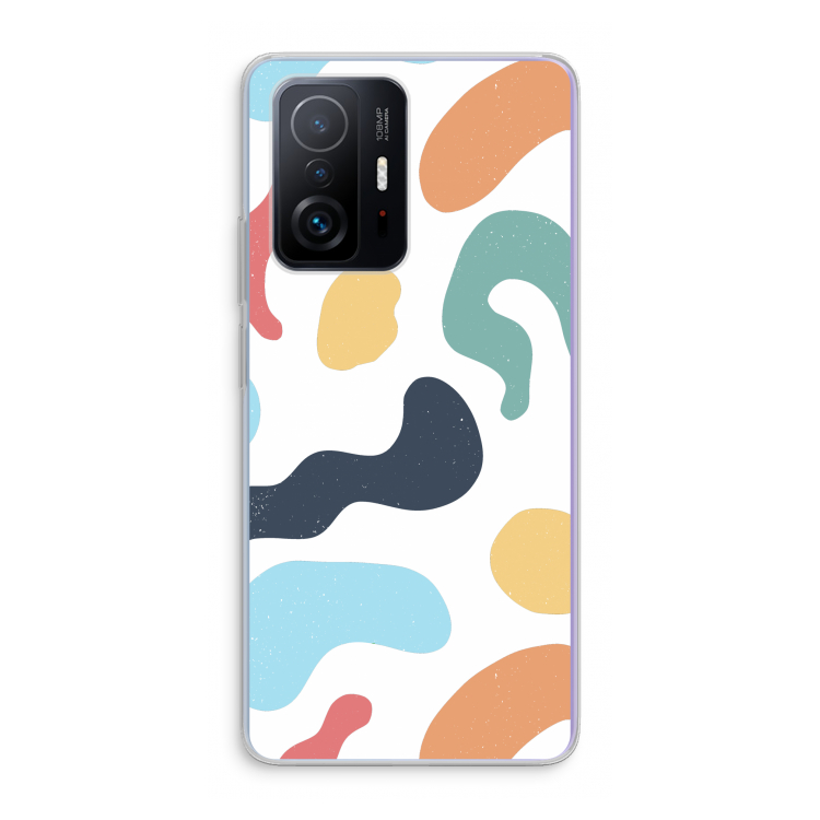 Memphis Shapes Blue: Xiaomi 11T Pro Transparant Hoesje