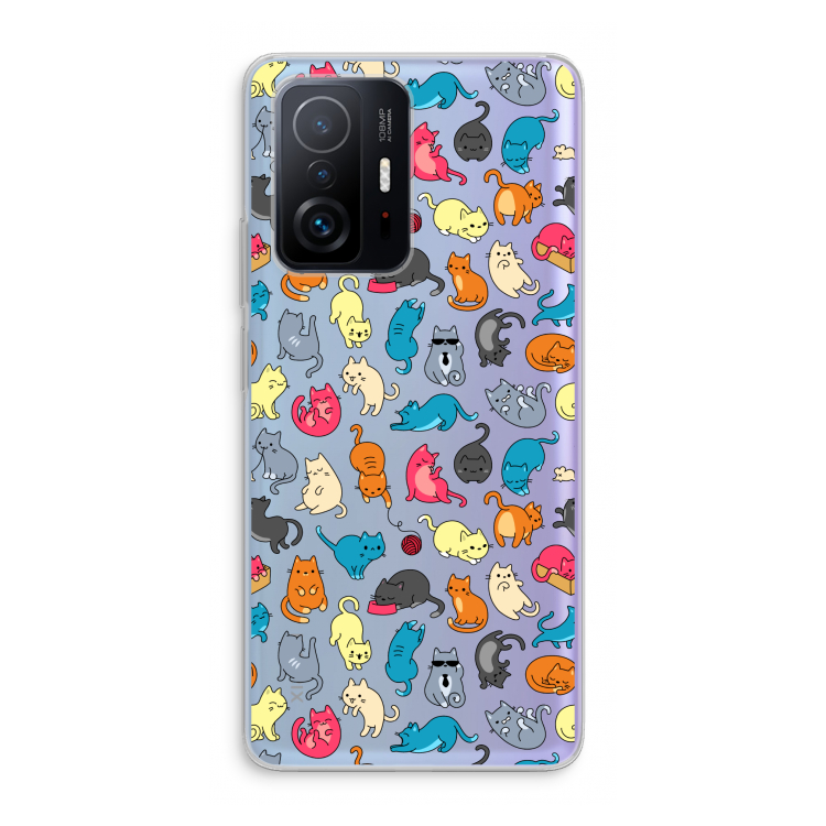 Kleurrijke katten: Xiaomi 11T Pro Transparant Hoesje
