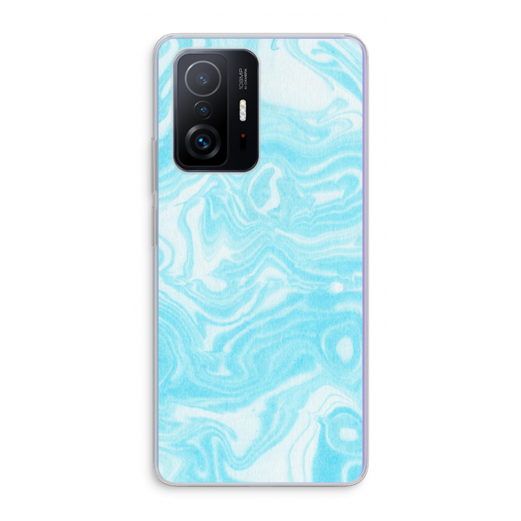 Waterverf blauw: Xiaomi 11T Pro Transparant Hoesje